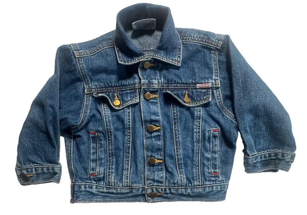 Thomas The Tank Engine 4T Denim Jean Jacket Kids Blue Button Front Vintage